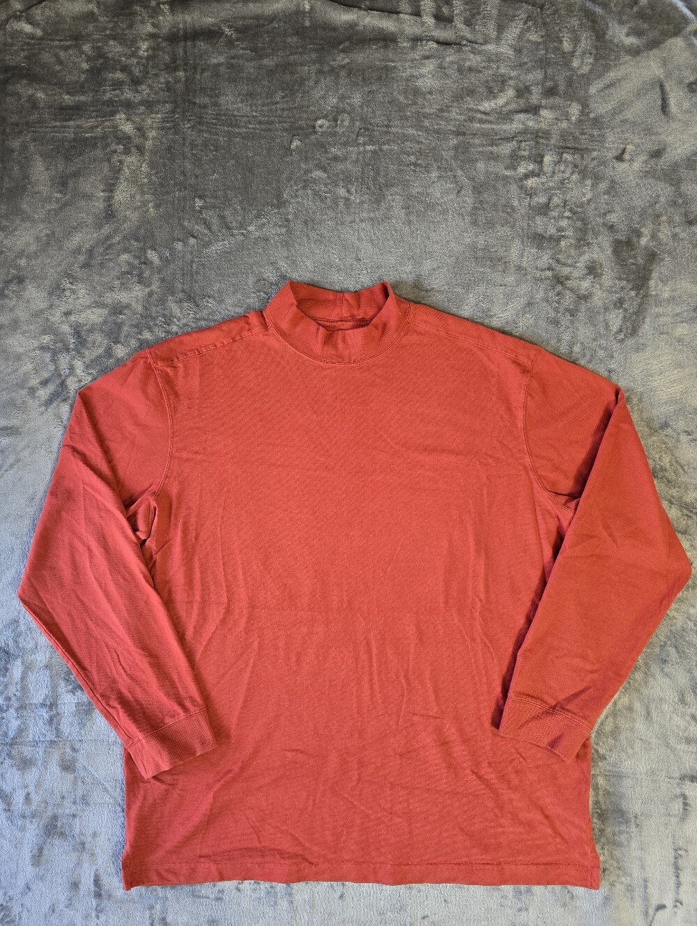 Duluth Trading Co Long Sleeve Mock Neck T Shirt Size Large Relaxed Fit Longtail